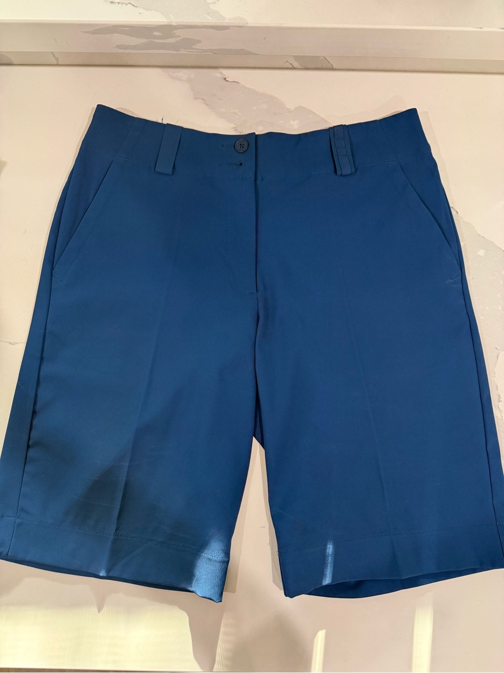 Nike Men's Deep Blue Flat-Front Golf Shorts